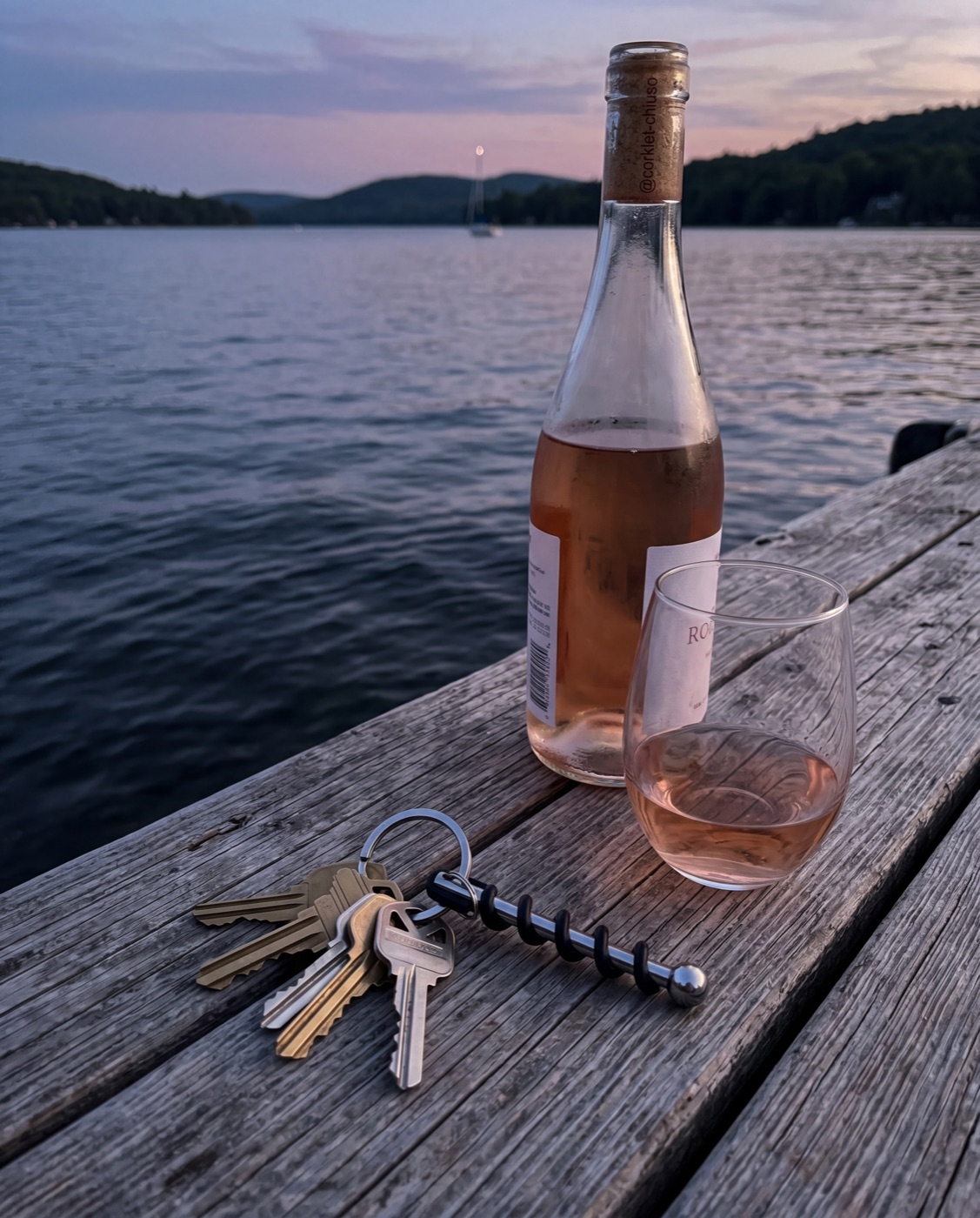 Corklet on a keyring with house keys
